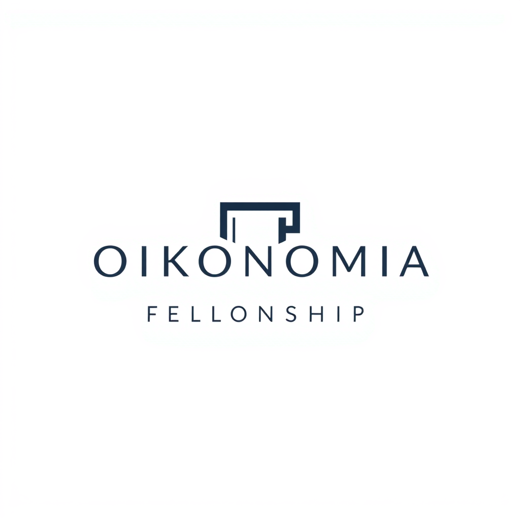 Minimalist Logo idea: minimalist logo, simple geometric mark for Oikonomia Fellowship, don't write it fully out. Greek symbol, economics, policy. it's an icon we need. , fl