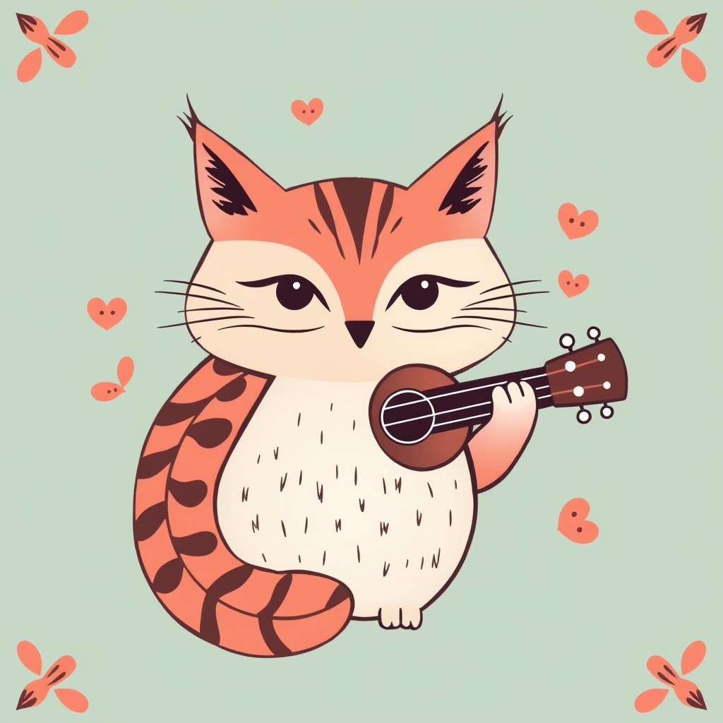 Main logo studio: Nazwa: Kocimiętka Duo Motyw: stylizowana głowa kota w centrum Muzyka: subtelne elementy ukulele i perkusji wkomponowane w symbol Kształt: okrągła lub 