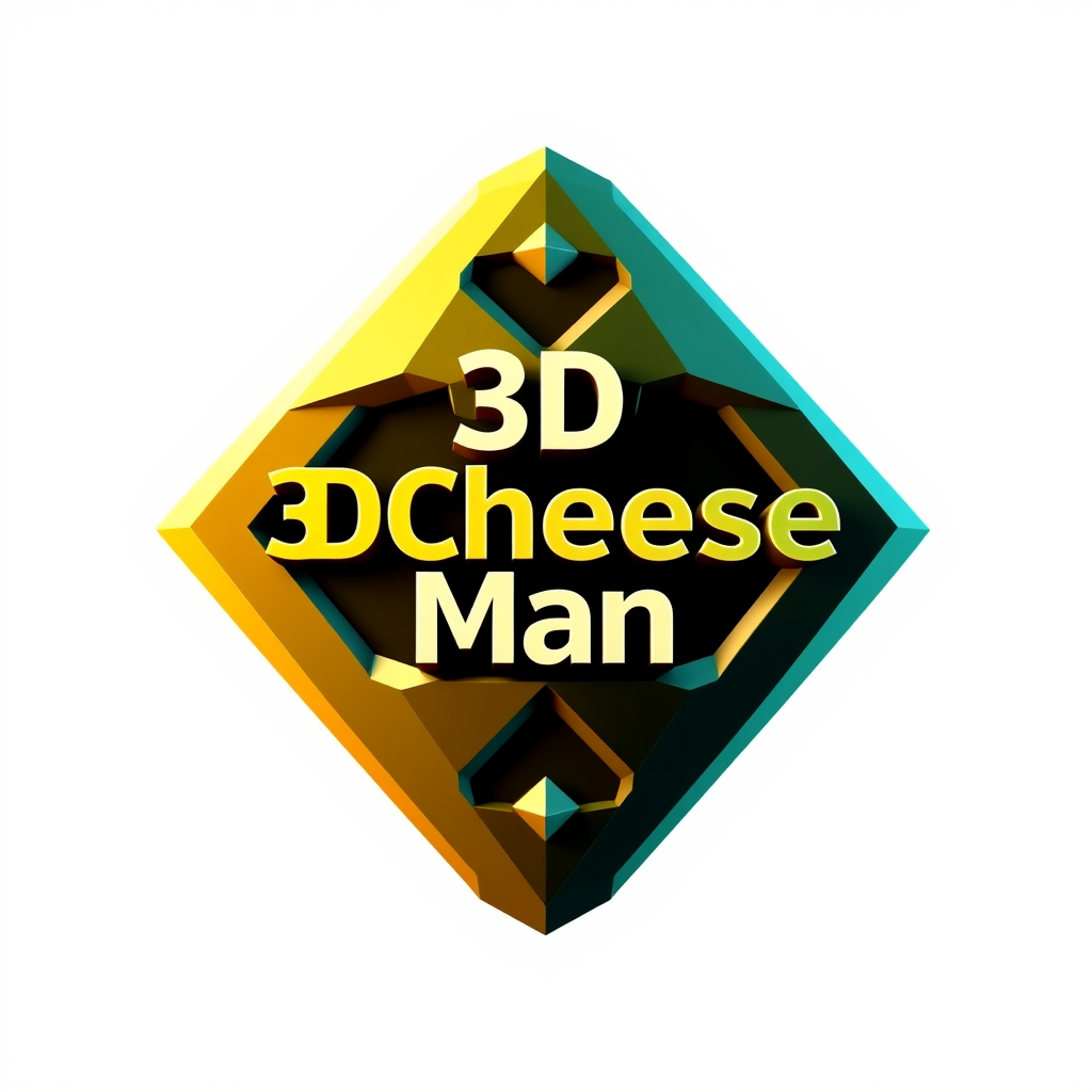 3D Logo idea: 3D logo for 3DCheeseMan.net i want it to be a hexogon triangle type logo add more make it cool change font to ubuntu wide it says 3DcheeseMan,net not 