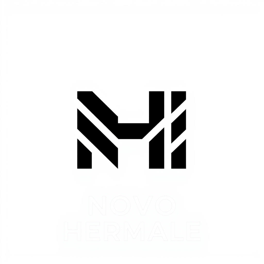 Main logo studio: Create a modern and distinctive logo for the company “NOVO HERMALEV”. Create a single abstract symbol by cleverly combining the letters N and H into o