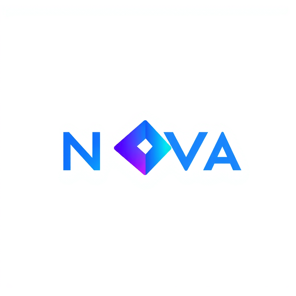 Gradient Logo idea: gradient logo for abstract geometric icon logo for an AI tech startup named Nova, blue and violet , smooth color gradient, modern vibrant colors blend