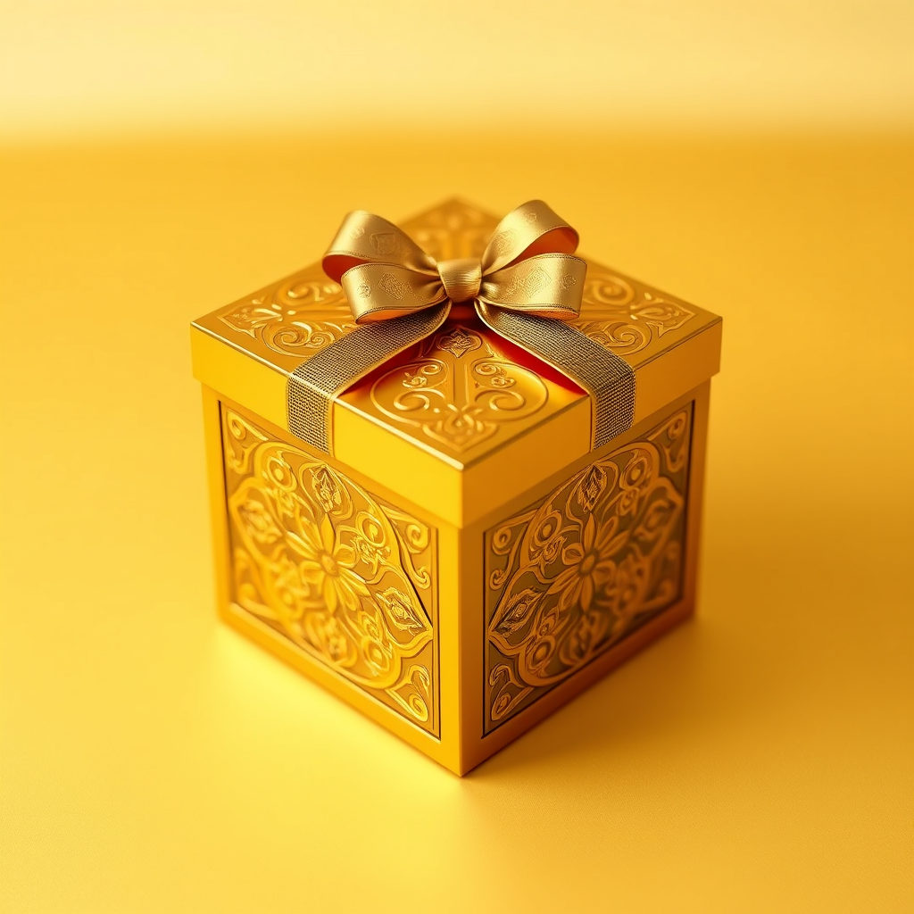 Main logo studio: Golden Sweet Box — شعار فاخر وأنيق لمحل حلويات وهدايا، يحتوي على علبة حلويات جميلة مع شريط هدية، تصميم عصري ومرتب، ألوان أسود وأبيض، وخط واضح وفخم. 🍫