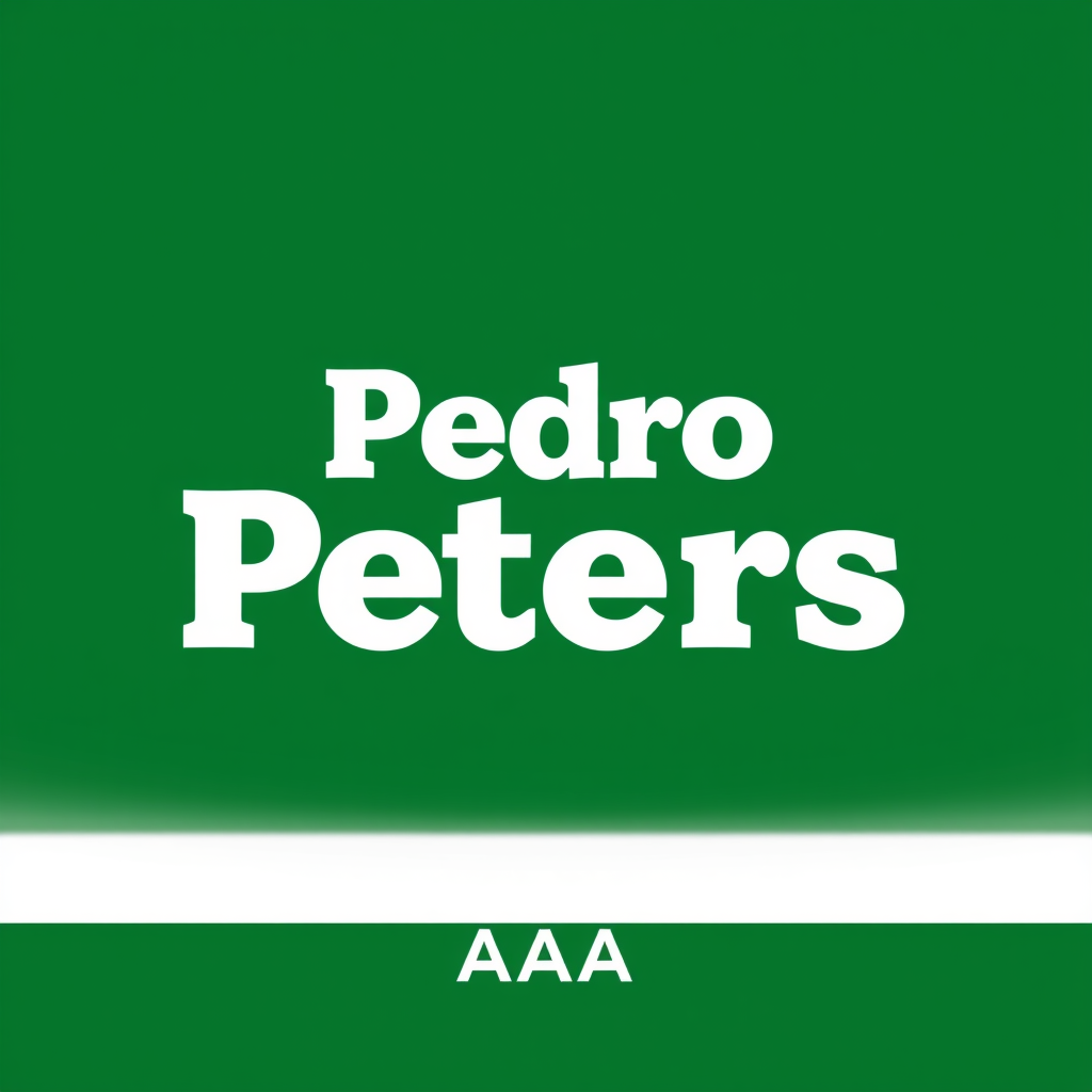 Main logo studio: VERY VERY SIMPLE Logo - text saying 'Pedro Peters' main colour: green and have trees, make the contrast of the colours have a WCAG rating of AAA