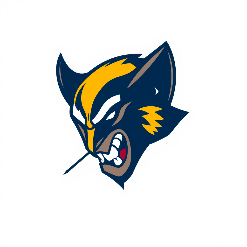 Main logo studio: Create logo Wolverine like NHL logos style. Turn a little in right side. Make him look more like Wolverine animal. Not like wolf, bear, etc.