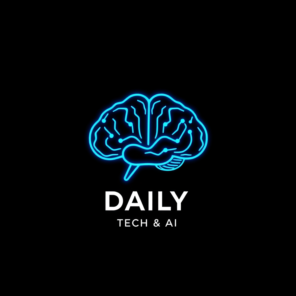Main logo studio: Minimalist flat logo icon, abstract brain made of circuit lines, glowing electric blue (use this color code #00D4FF) on a pure black background, geome