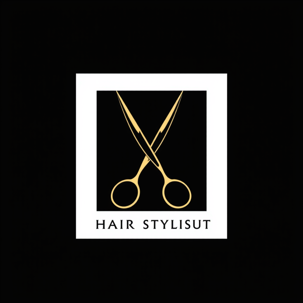 Main logo studio: “ANDREI CANCIU HAIR STYLIST. Elegant minimalist logo for a male professional hair stylist. Use the initials AC combined with a subtle pair of scissors