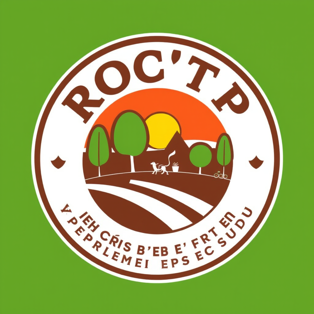 Main logo studio: logo ROC'TP entreprise terrassement croquis auge