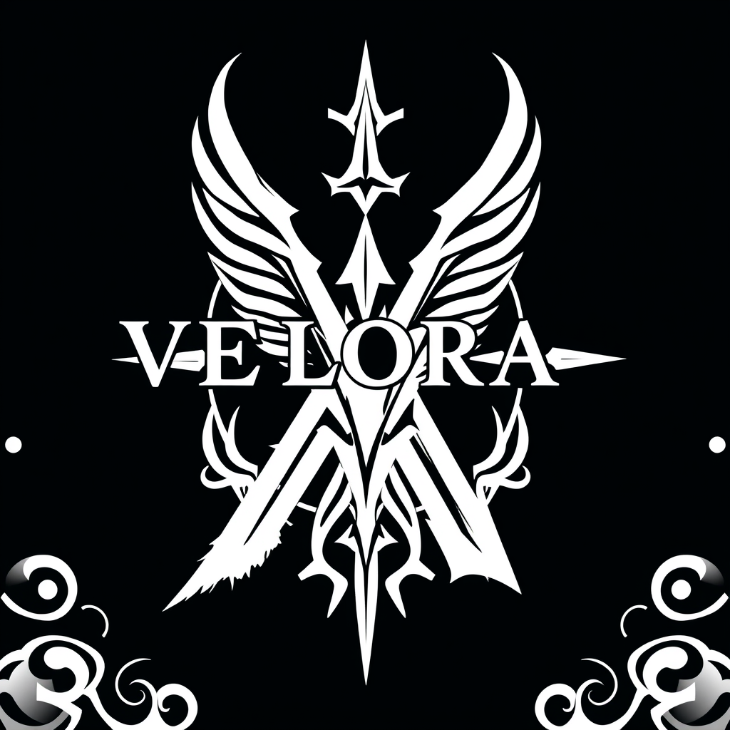 Main logo studio: I WANT TO HAVE A LOGO FOT MY MARK I WANT SOMETHING THAT GOES WITH EVERY THINGS MY LOGO WILL BLACK AND WHITE? THE NAME WILL BE " VELORA XV"