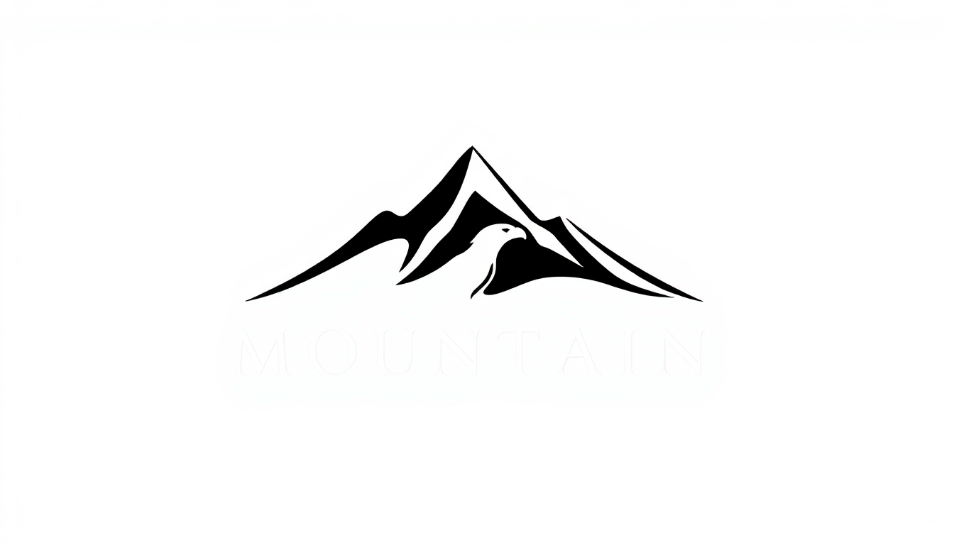 Monogram Logo idea: monogram logo combining the letters Create a unique luxury logo featuring an abstract mountain peak shaped like an Australian gum leaf, with a subtle 