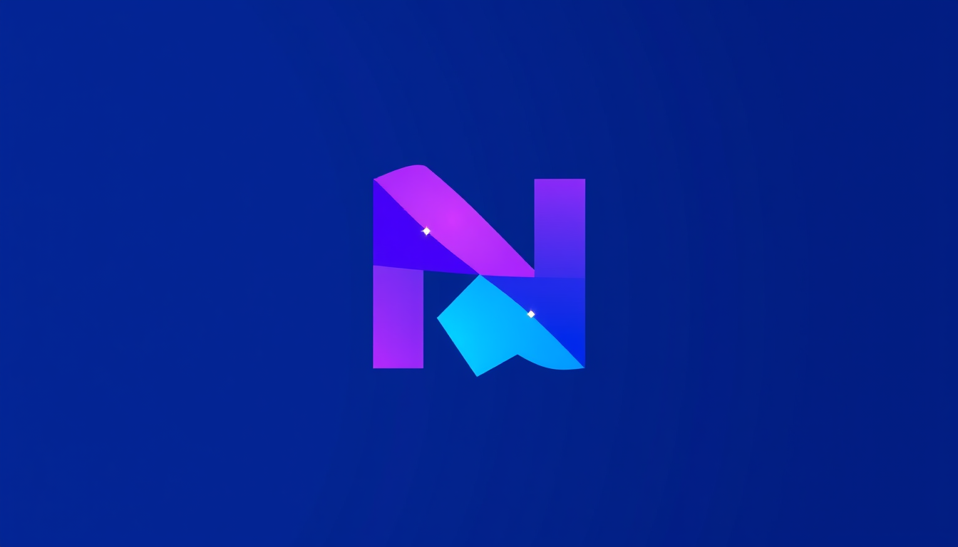 Main logo studio: abstract geometric icon logo for an AI tech startup named Nova, blue and violet