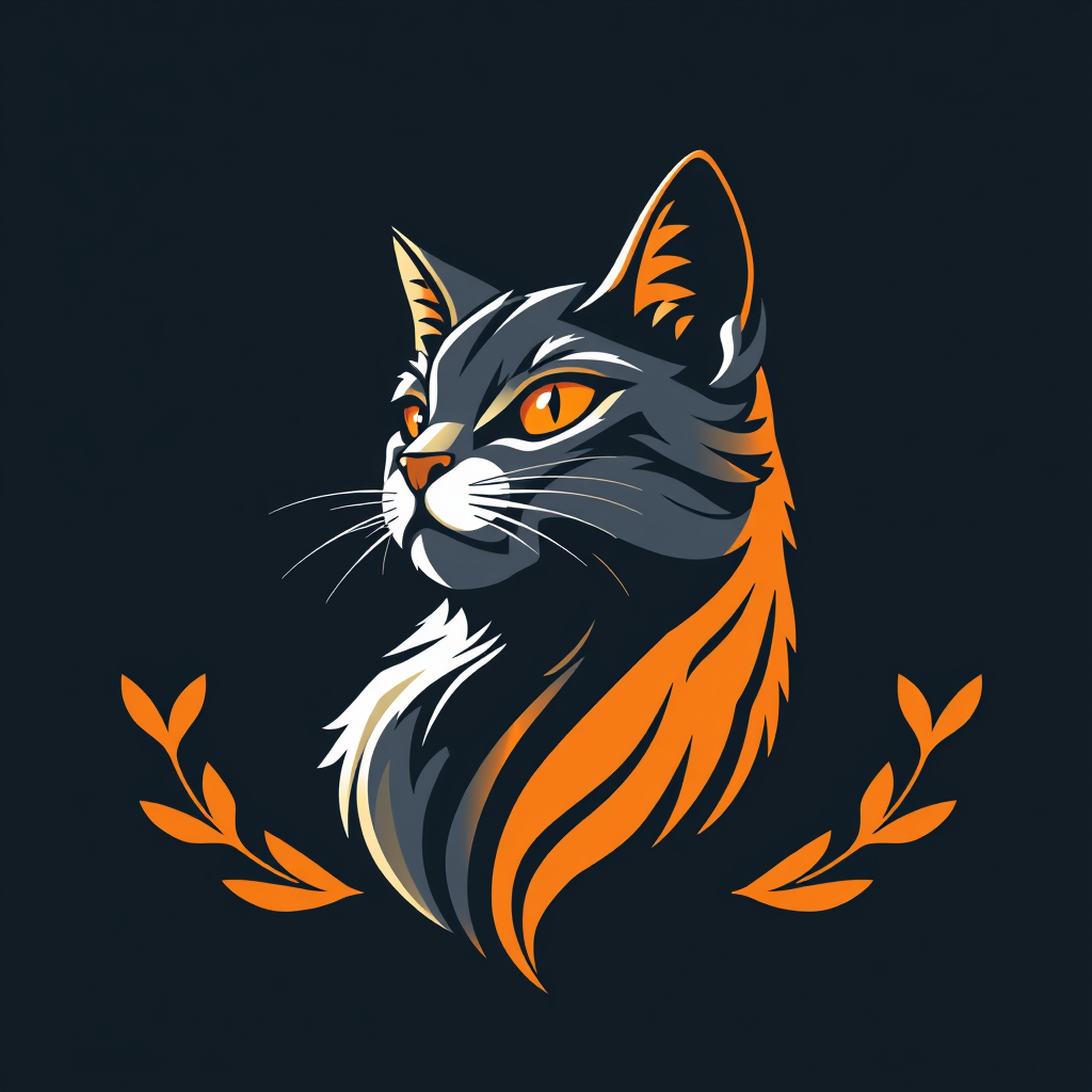 Main logo studio: Make a very cool and unique cat logo that is very nice and very luxurious begron