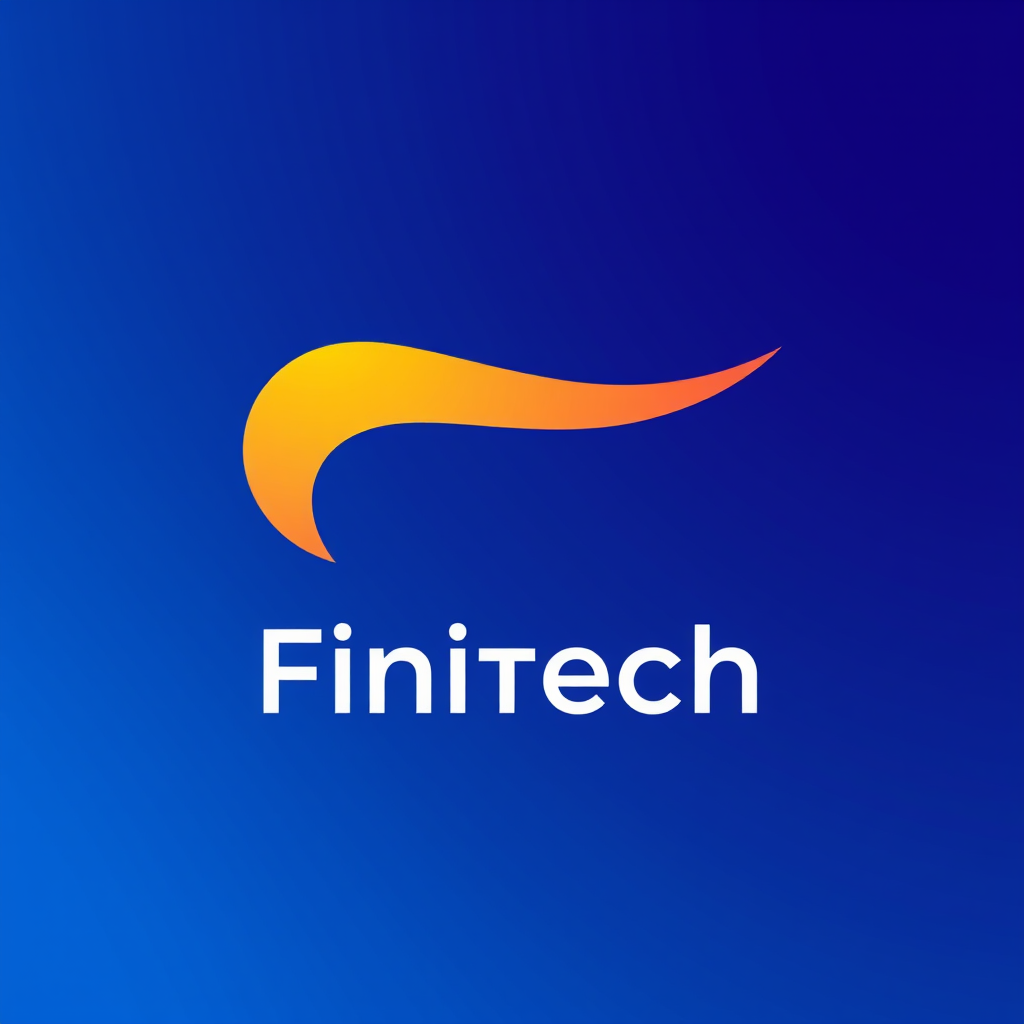 Main logo studio: simple abstract swoosh mark logo for a fintech company, gradient indigo