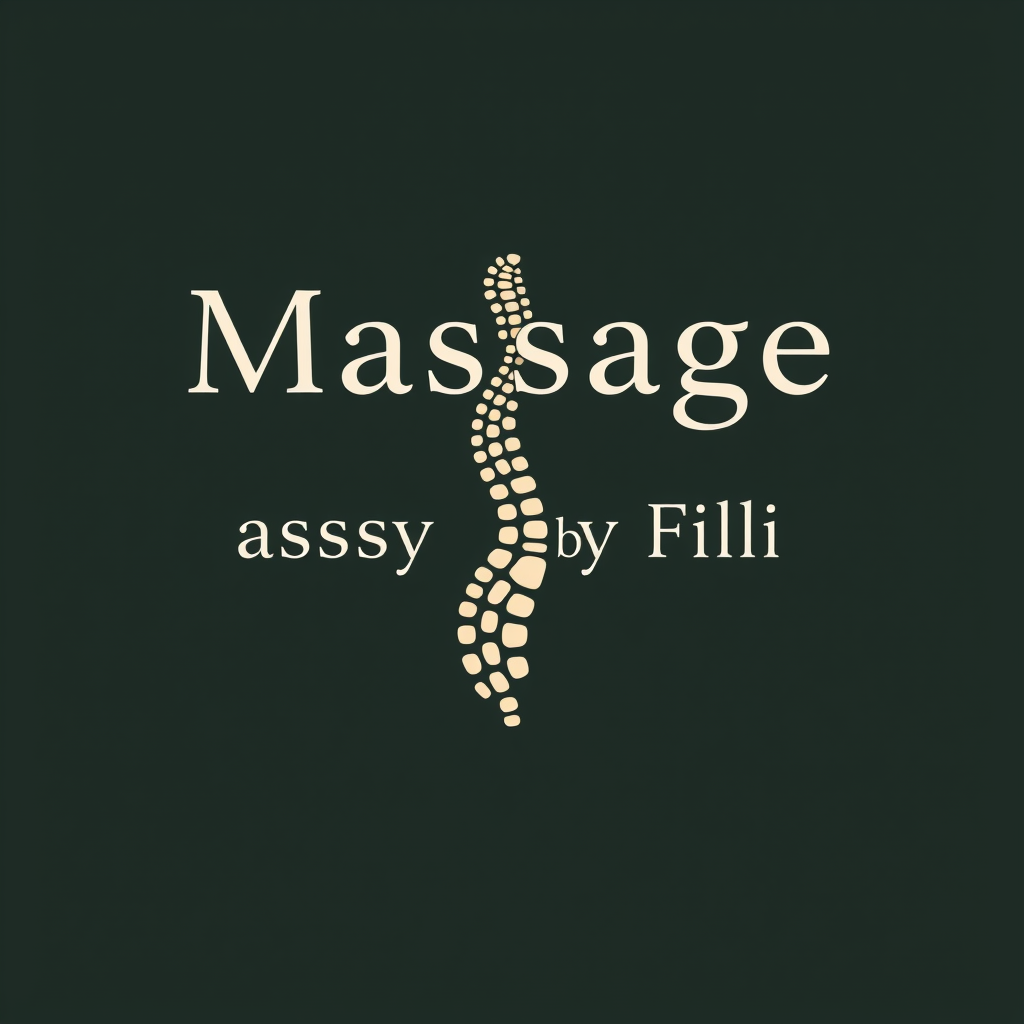 Main logo studio: Business name: Massage by Filip Industry: Health /Massage Style: Minimalist, modern, professional Colors: dark green / beige / black / white Symbol: s