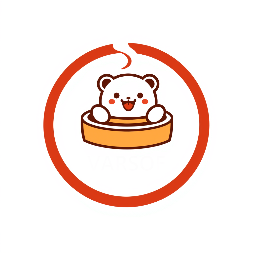 Minimalist Logo idea: minimalist logo, simple geometric mark for Create a mascot logo for VARSOF, a dimsum food business. The mascot should combine the different personalit