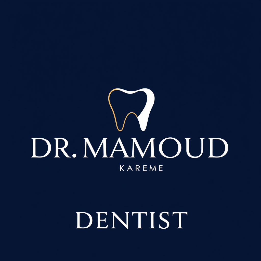 Main logo studio: Create a premium personal brand logo for DR. MAHMOUD KAREM, a professional dentist. Focus only on the doctor's name, with no clinic name. Create a sop