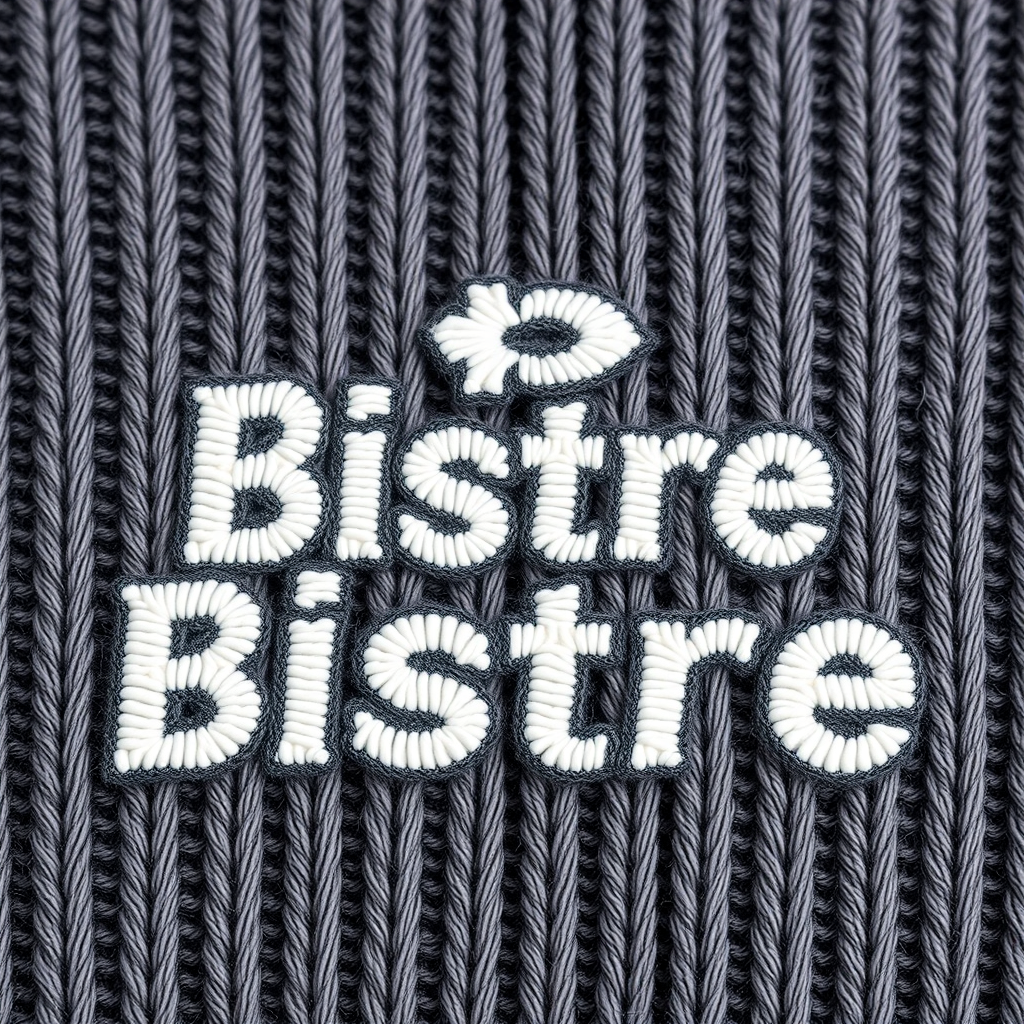 Main logo studio: Bistre a premium knitted jumper brand with the logo above Bistre with an accent on e in a premium font in all capitalsthat i can paste onto a jumper d