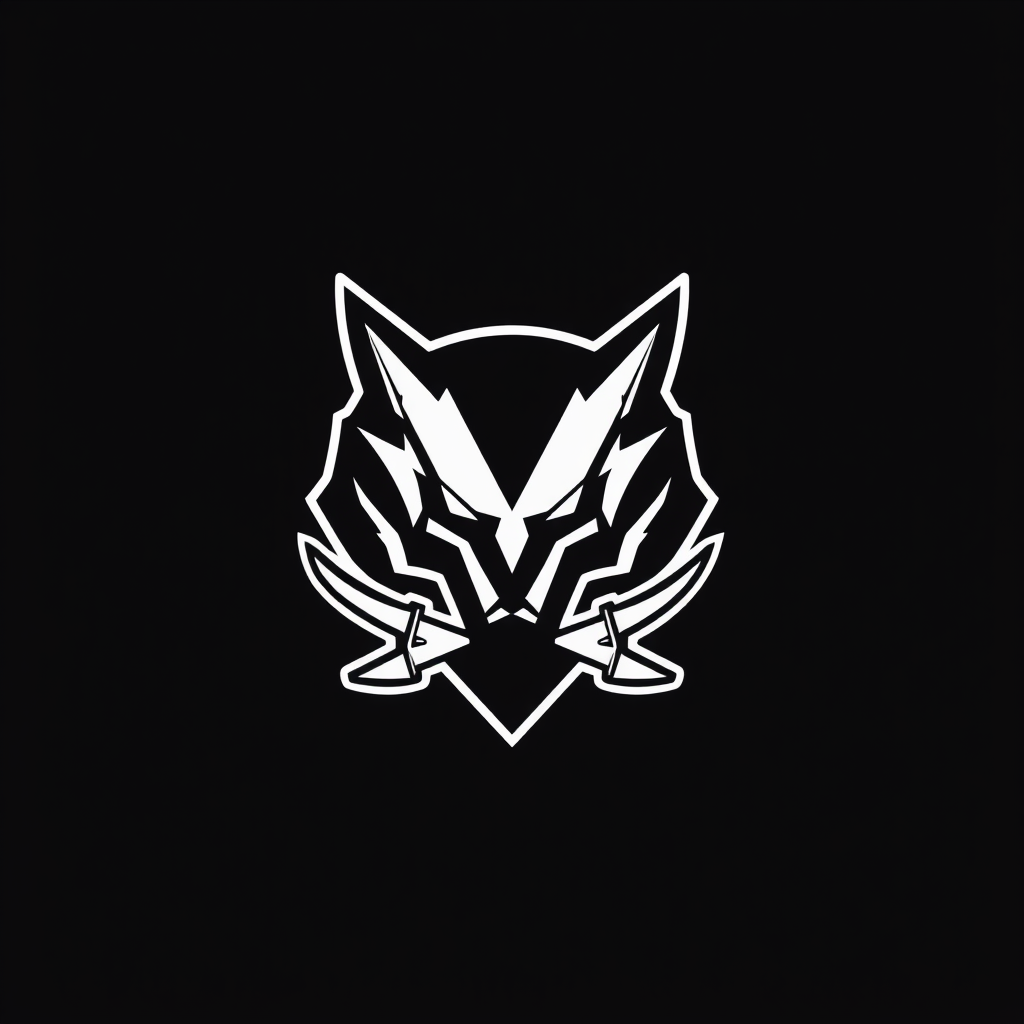 Main logo studio: the name of the pro team is "VOIDBORN" Minimalist esports emblem Black / white / deep purple or crimson Aggressive geometric symbol No skull No generi
