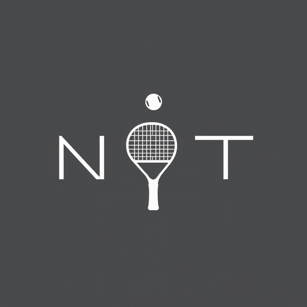 Main logo studio: Create an iconic luxury logo for a premium padel brand named “NET”. Design a custom wordmark where the letters subtly reference padel through elegant