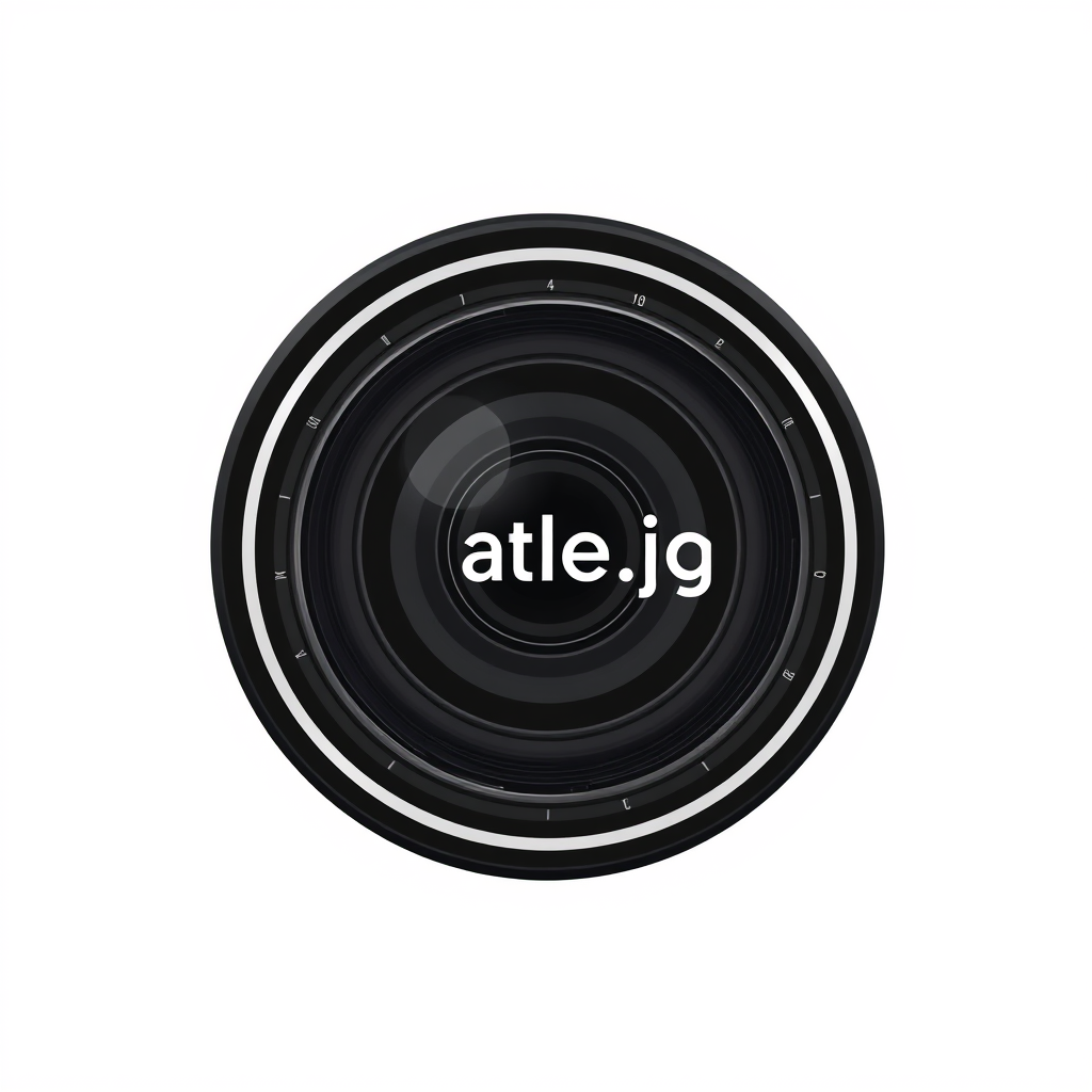 Minimalist Logo idea: minimalist logo, simple geometric mark for Minimalist logo for "photo_ale.jpg". Design a sleek camera lens viewed from the front, with realistic lens 