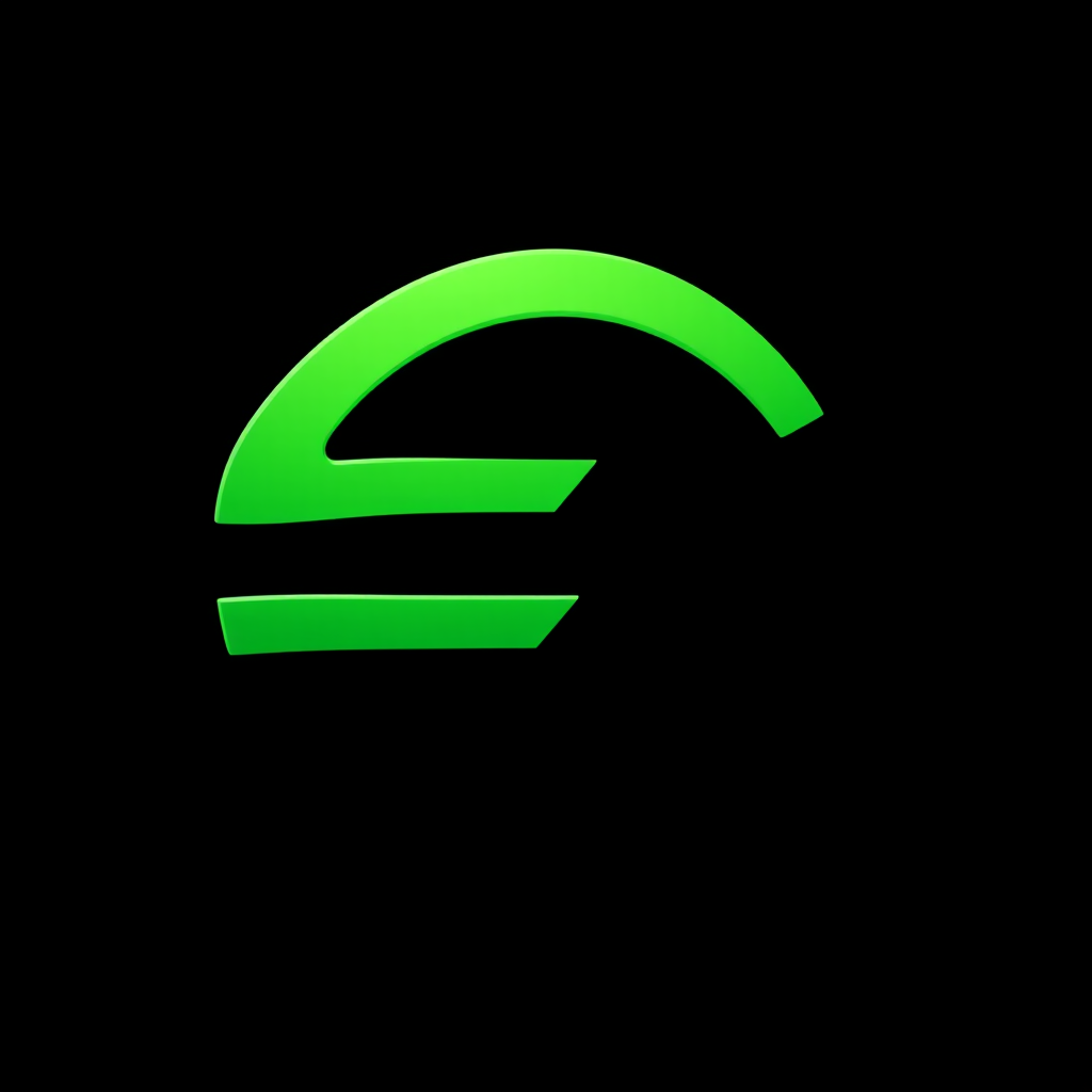 Main logo studio: a logo for developer, with light green color with black background