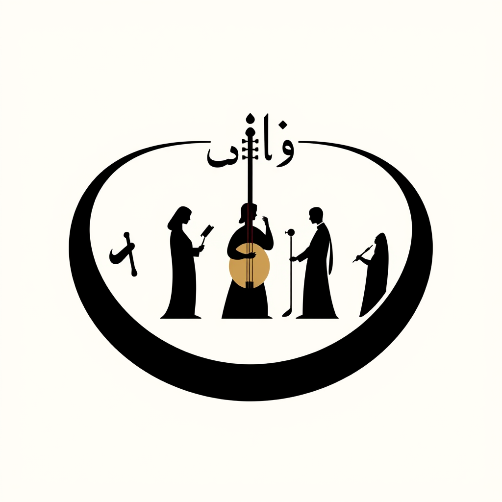 Main logo studio: Create a minimalist, sophisticated logo and Instagram emblem for the Persian music group دُراب. The ensemble blends instrumental and vocal music, feat