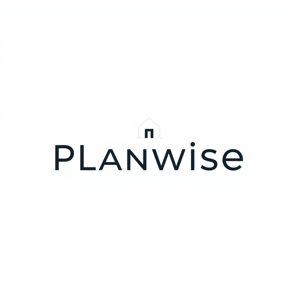 Minimalist Logo idea: minimalist logo, simple geometric mark for Modern, minimal and professional logo for “Planwise”, an architectural home-planning and consultation servi