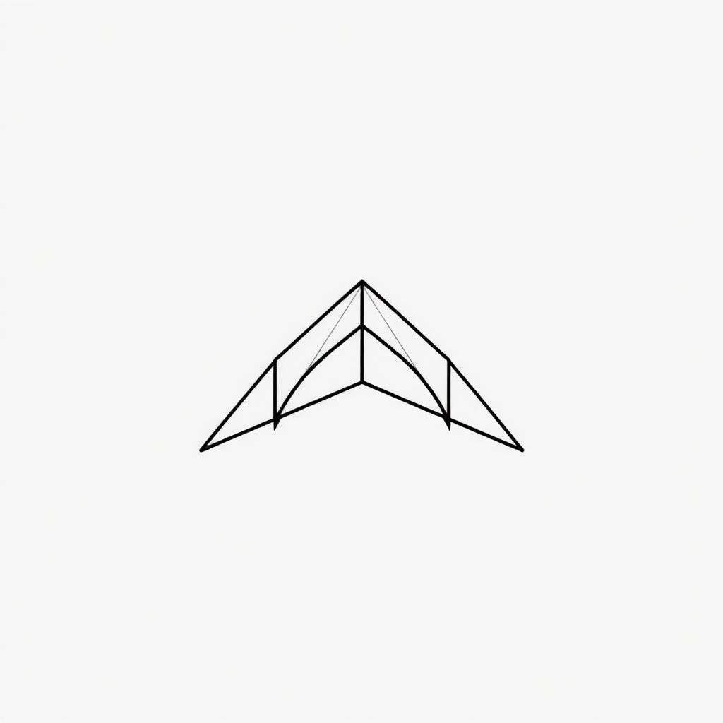 Main logo studio: 87”} Create a bold minimalist logo for an international architecture studio. Use an abstract, unexpected geometric form created from 2–3 precise lines