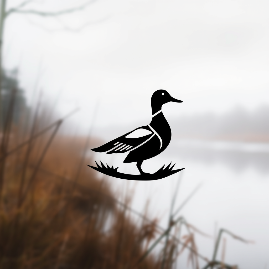 Main logo studio: software application to manage Hunting and sport shooting groups, it should be a professional logo with a mallard or hound siluet into the logo but so