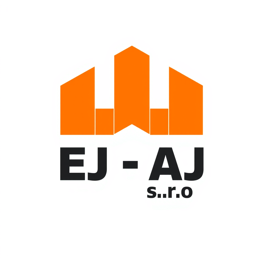 Main logo studio: Create a modern, bold and professional logo for "EJ - AJ s.r.o.", a fencing construction company specializing in wire mesh, welded panel, concrete and