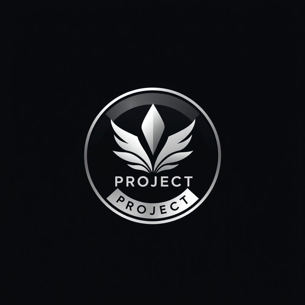 Main logo studio: Brand name: Freedom Project Style: Luxury emblem Colors: Black and metallic silver Concept: A premium emblem representing freedom, ambition, financial