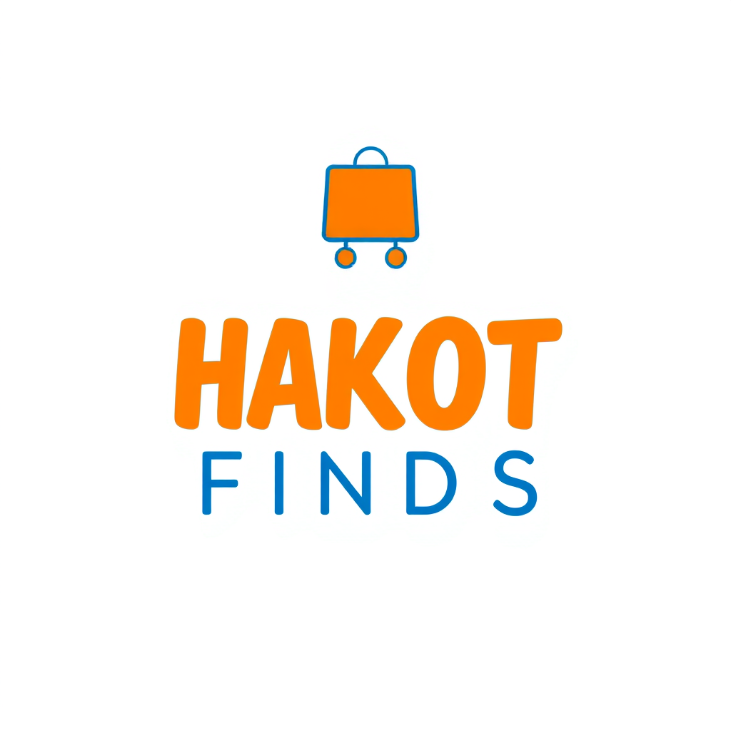 Main logo studio: Create a bold, premium logo for a Filipino shopping finds and Shopee affiliate brand called “HAKOT FINDS”. Use exact, highly readable text. Add a styl