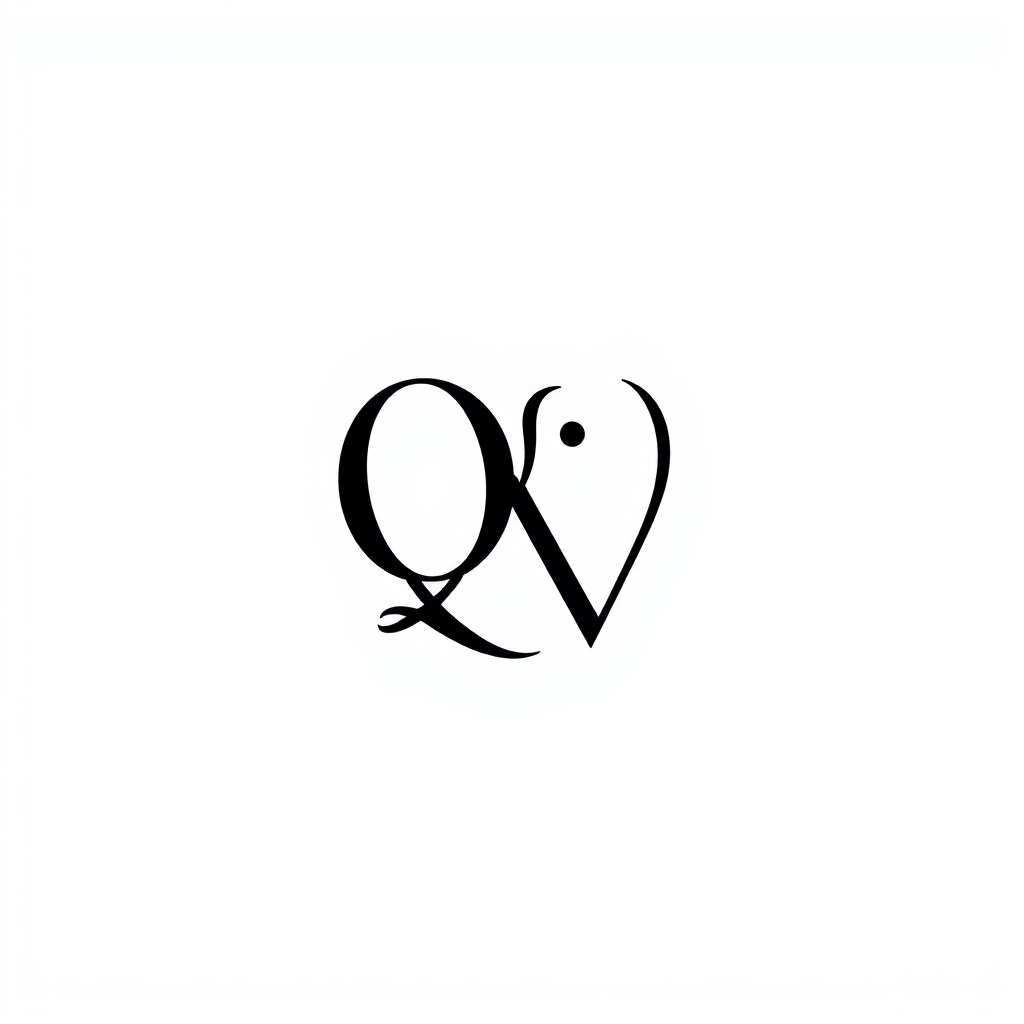 Monogram Logo idea: monogram logo combining the letters QW , elegant intertwined letterforms, flat vector logo, centered, solid white background, high contrast, luxury br