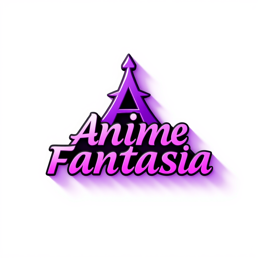 3D Logo idea: 3D logo for The name of brand is Anime Fantasia, the color should be violet and pink and shadow black, i need a logo to show members that this is all 