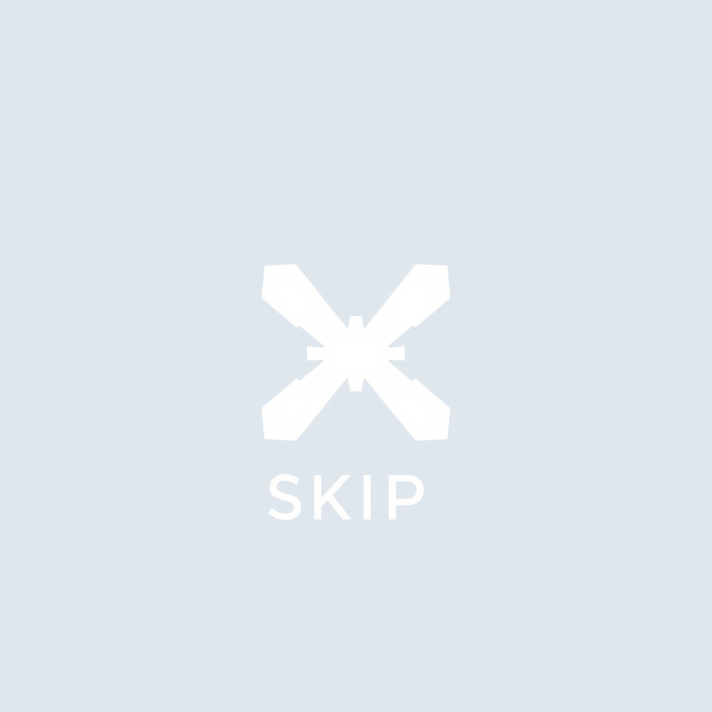 Main logo studio: Create a premium minimalist technology logo for the brand “SKIP”. Design a unique standalone symbol that can work without the word SKIP, similar in si