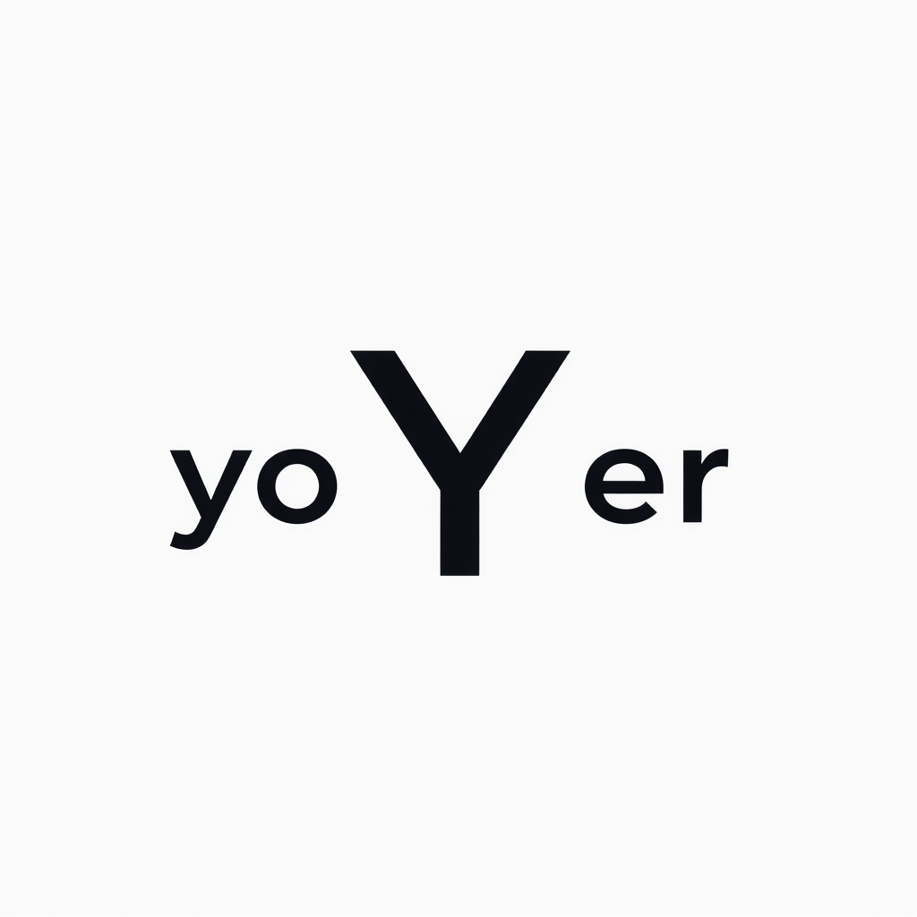 Lettermark Logo idea: lettermark logo of the letters yoyoer，YY, creative interlocking lettermark, merge both Y letters into one unique symbol, geometric, clever negative sp