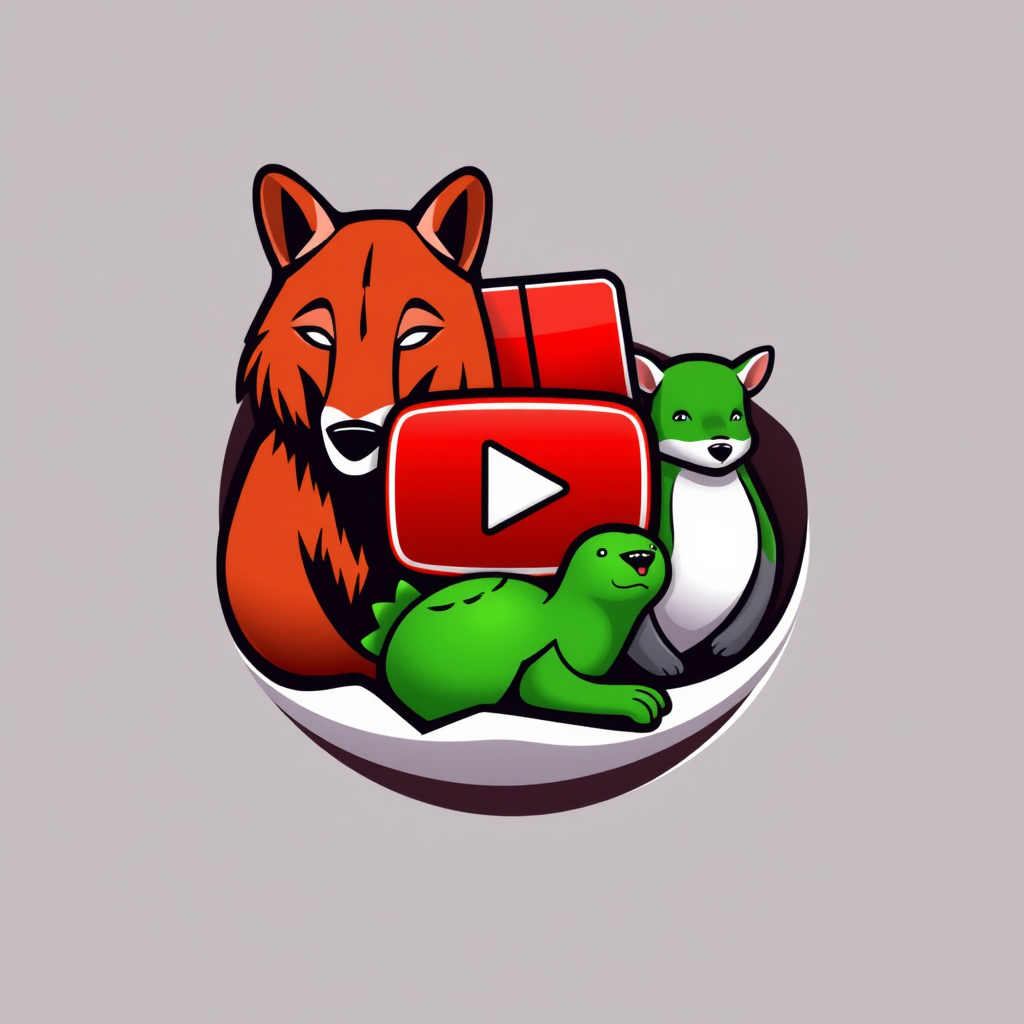 Main logo studio: Cooles, modernes YouTube-Icon für einen Produkt-Test-Kanal namens „ProduktCkeckSibbis“. Ein Paket im Mittelpunkt, darüber eine Lupe und ein großes grü
