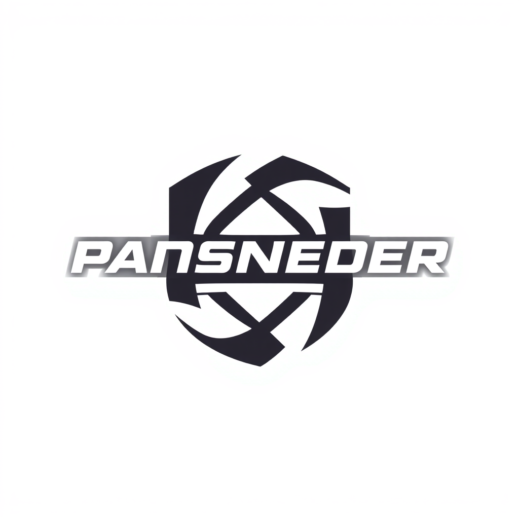 Abstract Logo idea: abstract logo mark for bold esports team emblem logo, Käse, Schriftzug = "Panzendorf" , geometric abstract shape, modern minimalist mark, clean lines,