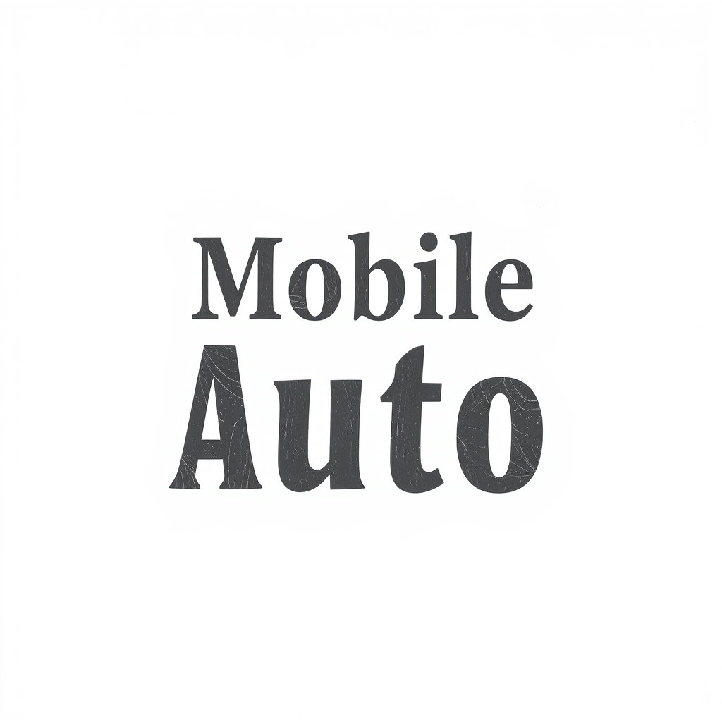 Main logo studio: Mobile Auto Accessories on a white background in dark gray writing in a nice tidy/professional font but also slightly rugged looking