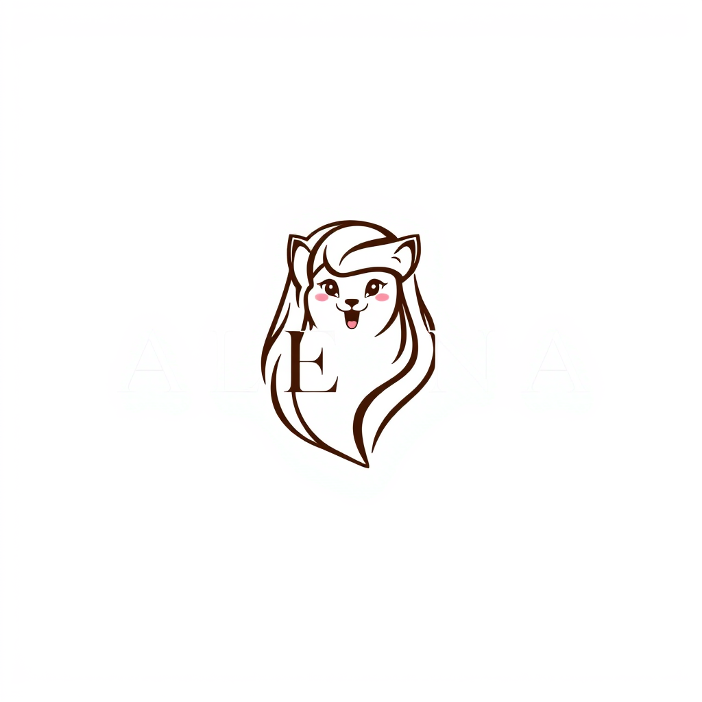 Mascot Logo idea: mascot logo of Create an extremely elegant, luxurious minimalist logo for a high-end skincare and medical beauty brand called ALENA SKIN. Use refined