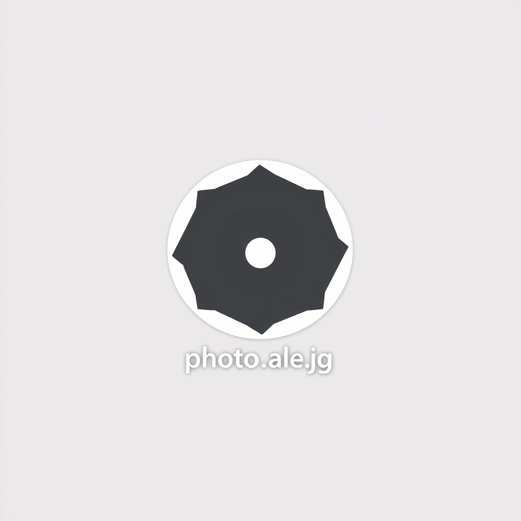 Minimalist Logo idea: minimalist logo, simple geometric mark for Minimal photography logo. Black background, white camera lens, aperture and small viewfinder elements arran