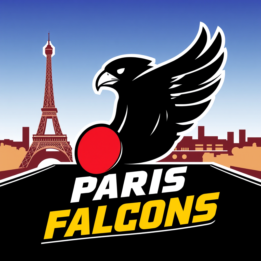 Main logo studio: Make a logo for a ping pong team called the Paris Falcons