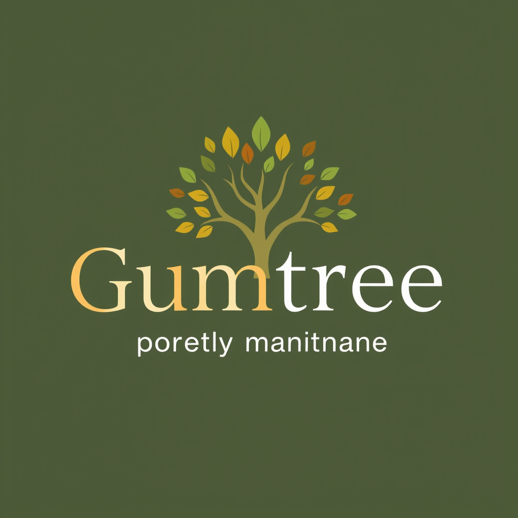 Main logo studio: geometric and professional "tree of life" logo for a newly established home and garden maintenance business called "Gumtree - property maintenance", f
