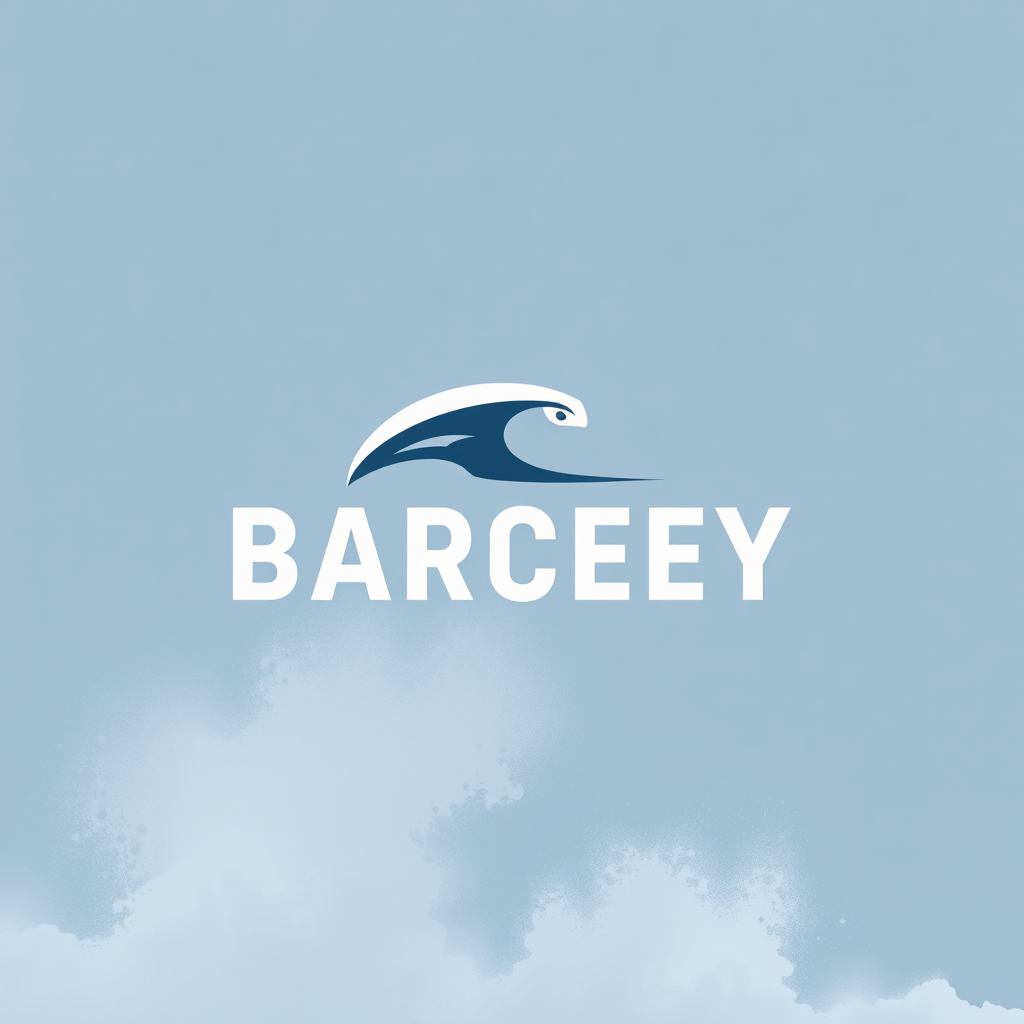 Main logo studio: Create a premium minimalist outdoor fishing brand logo for “BARCEY”. The brand is based in Alaska and is inspired by surf fishing the Cook Inlet in ex
