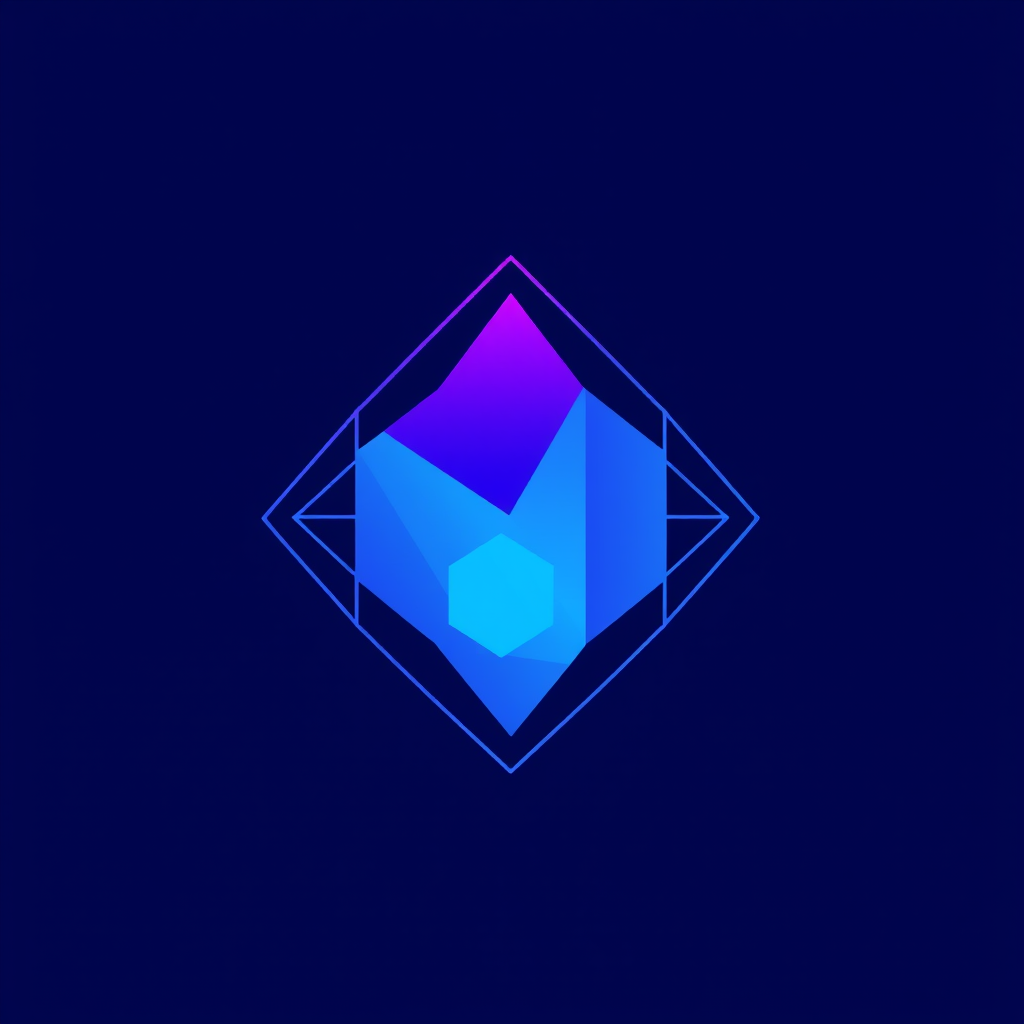 Main logo studio: abstract geometric icon logo for an AI tech startup named Nova, blue and violet