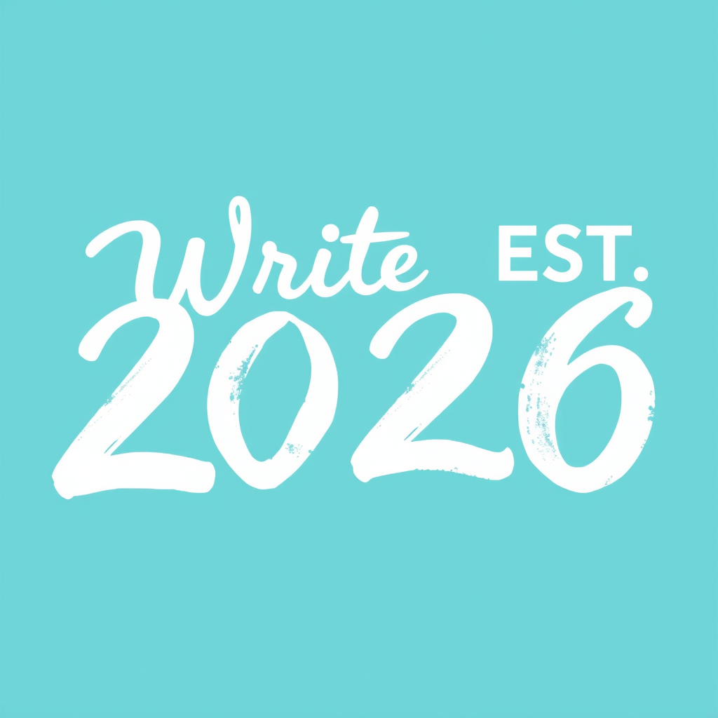 Main logo studio: Write EST. 2026 Plane white