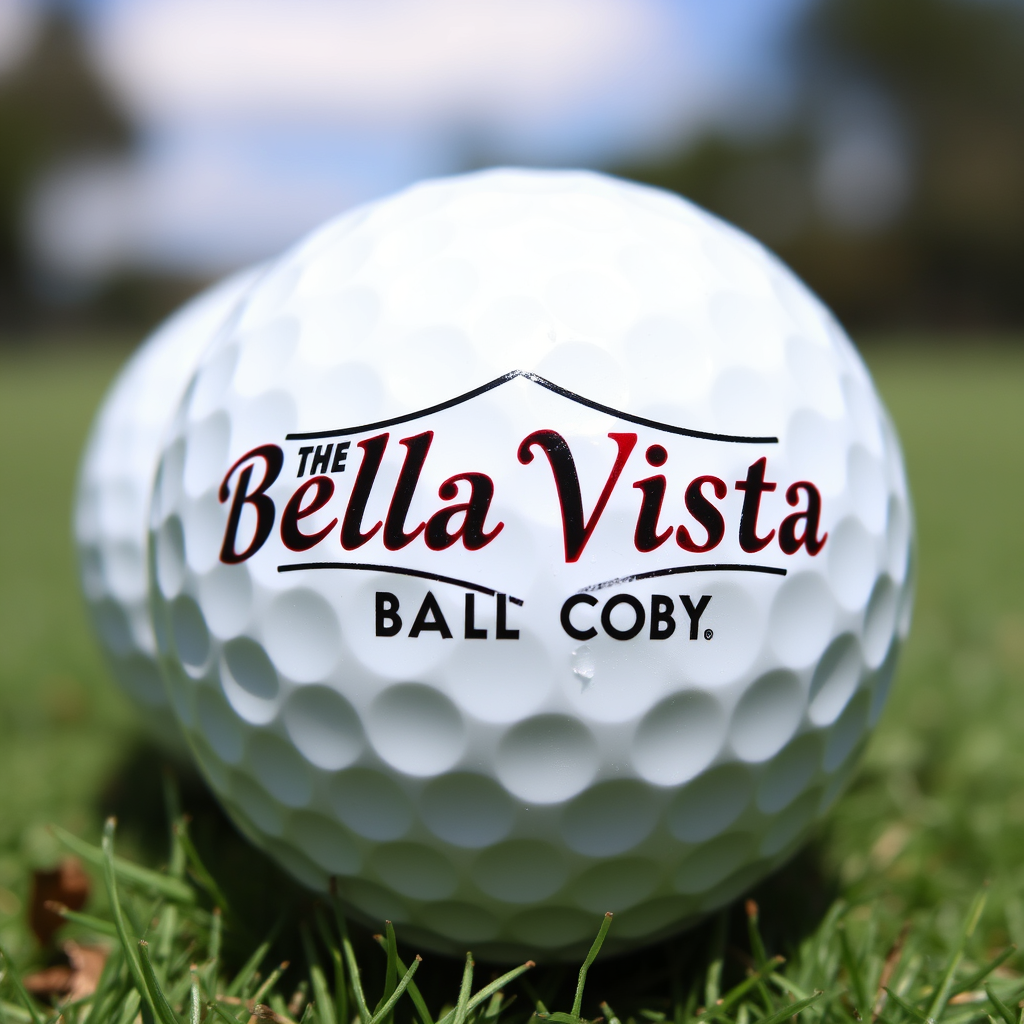 Main logo studio: Bella Vista Ball Co. Golf ball buisness resell balls Your Game. Your Town. Your Ball.
