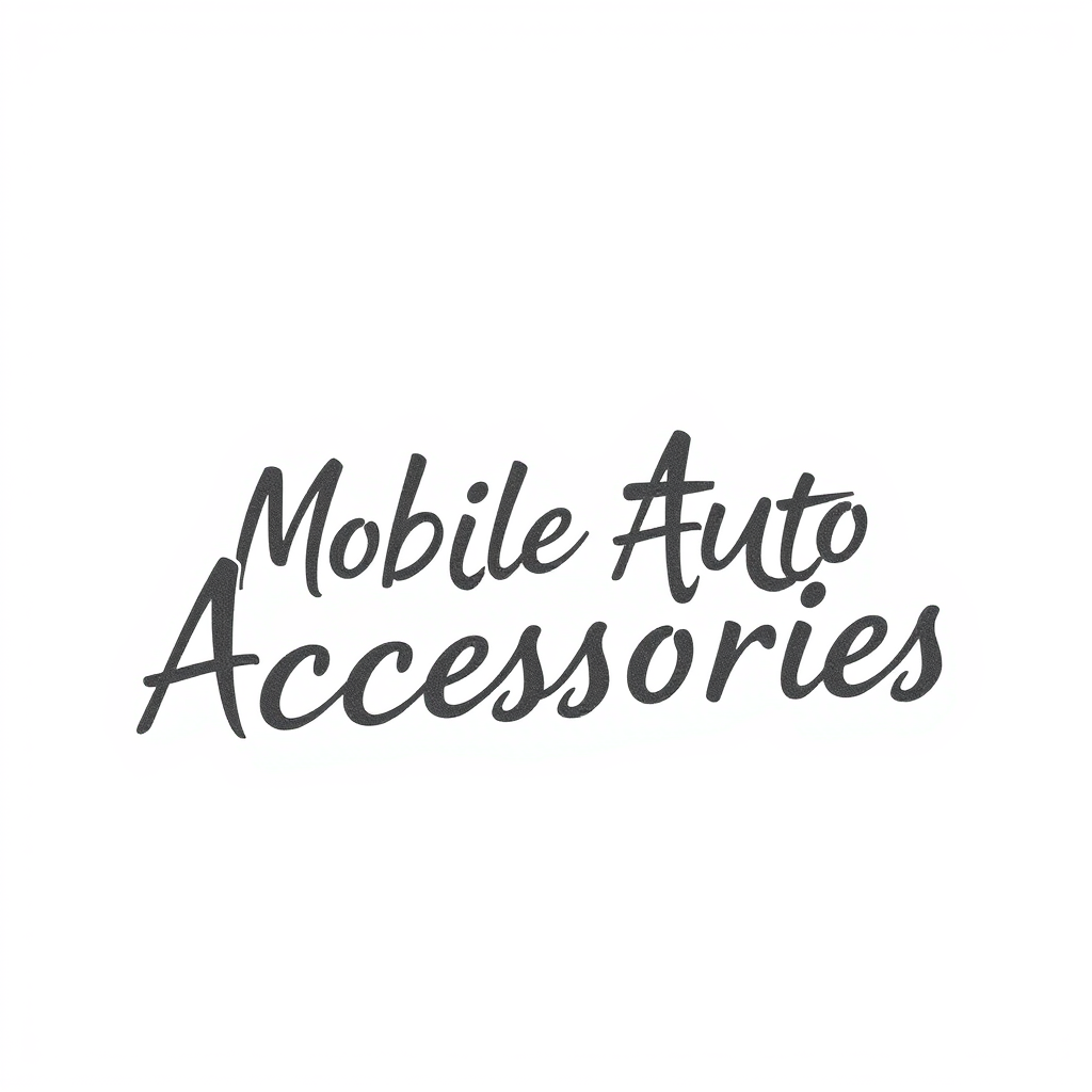 Main logo studio: (Mobile Auto Accessories) on a white background in dark gray writing in a nice tidy/professional font but also slightly rugged looking