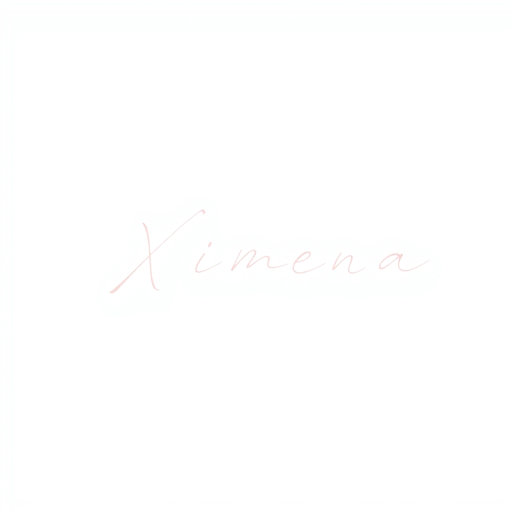 Signature Logo idea: signature logo of the name Ximena is the name and I make kawaii things so I want a logo that is cutesie , elegant handwritten calligraphy, flowing scr