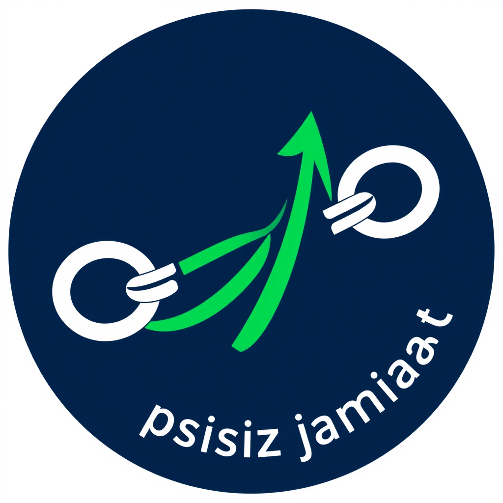 Main logo studio: Написание текста Create a minimalist logo for “Korrupsiyasiz jamiyat” (Corruption-Free Society). Combine a broken chain and a rising green line to sym