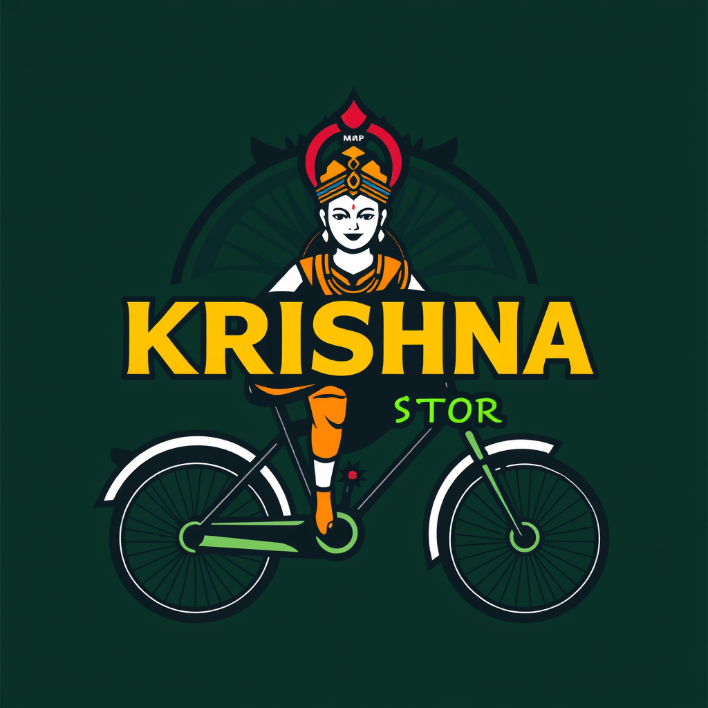 Main logo studio: the name of the shop is Krishna Cycle Store selling cycle parts and cycle please make a logo for my shops insta account bro make it normal and show th
